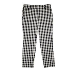 Loft Pants Women's Size 6 Black & White Check Gingham Marissa Straight Preppy